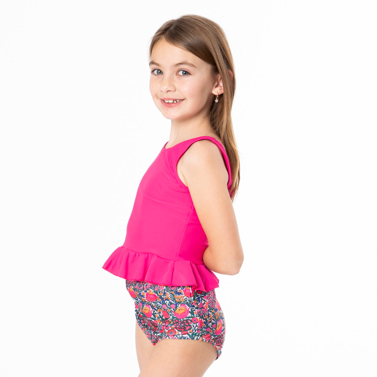 V Neck Peplum Tankini Top (Girls)