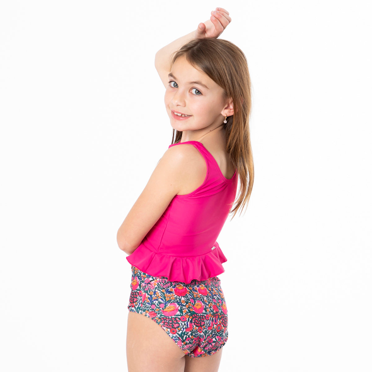 V Neck Peplum Tankini Top (Girls)