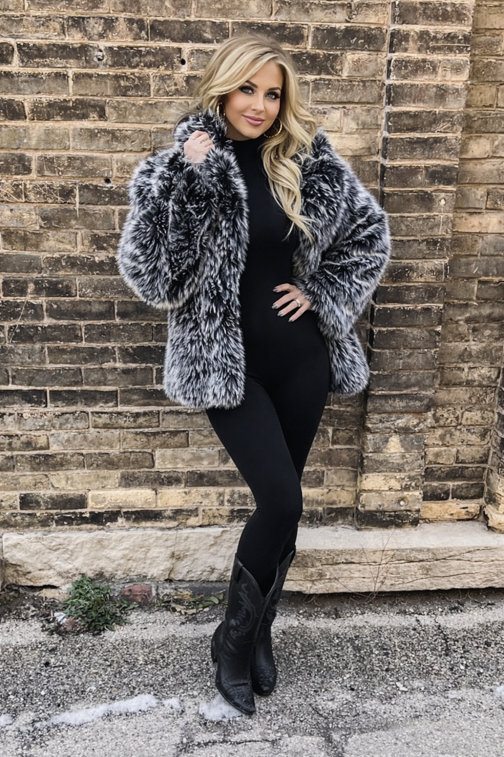 Black Mob Wife Faux Fur Coat