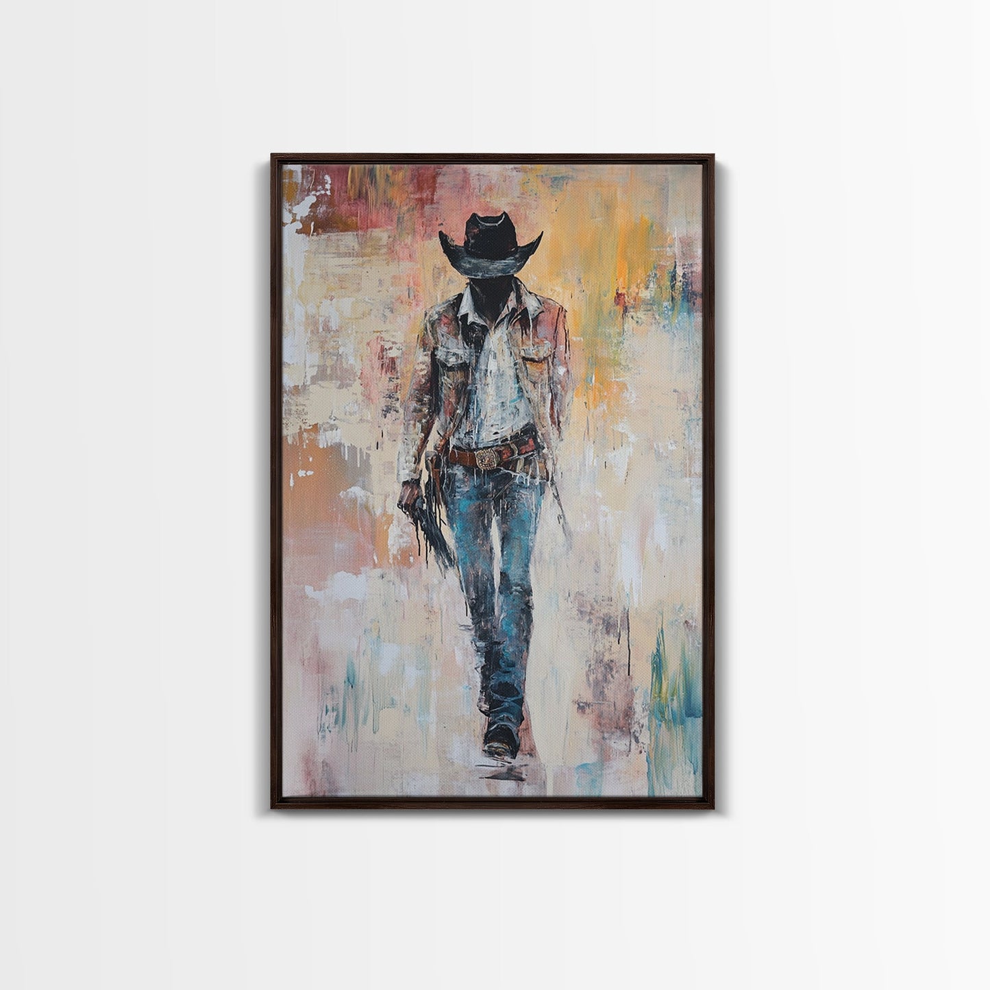 Cowboy, Vintage Horse Art, Southwest Wall Art, Rustic Wall Art, Canvas Print, Above Couch Art, Bedroom Art, Farmhouse Art