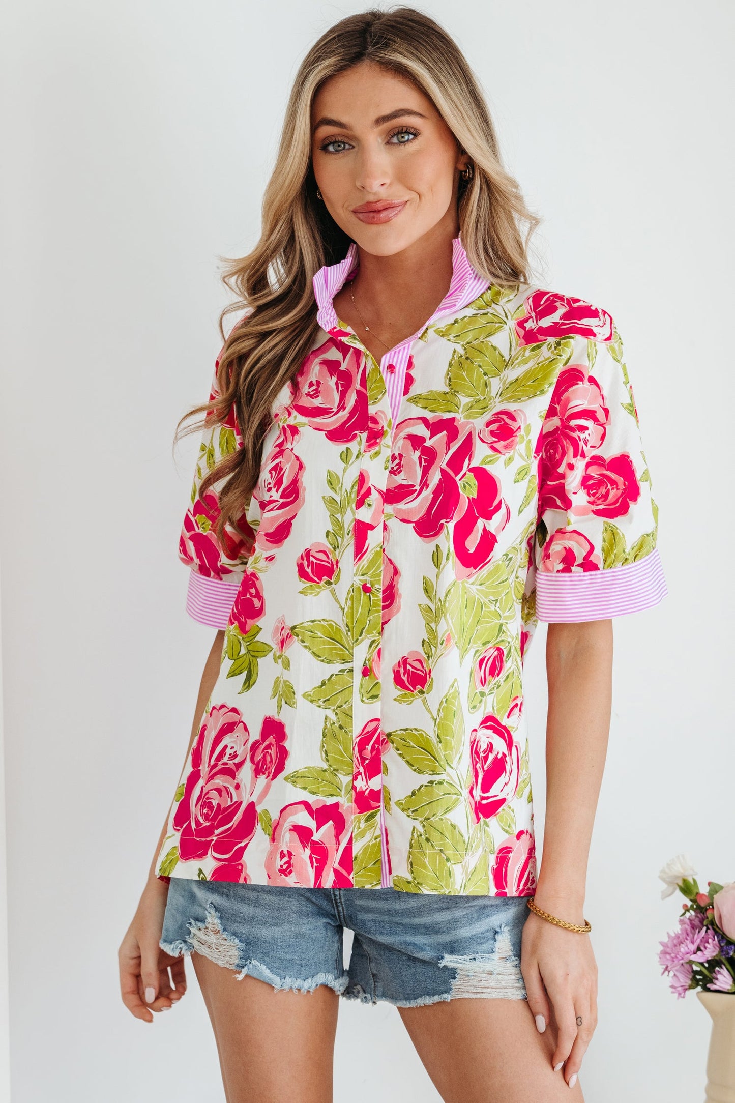 Rebekah Collar Short Sleeve Shirt