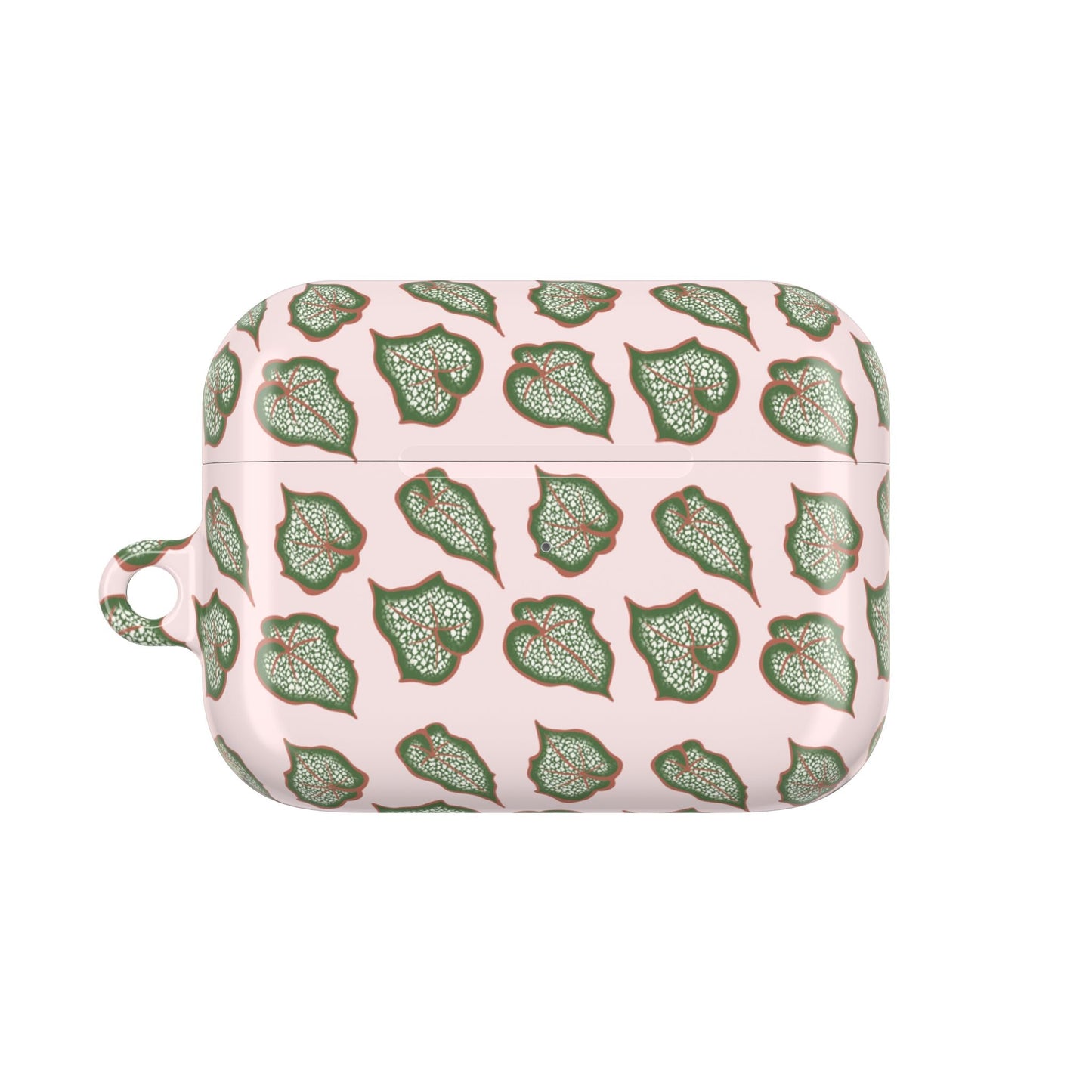 Begonia Pattern Earbud Case – Slim Protective Cover With Carabiner