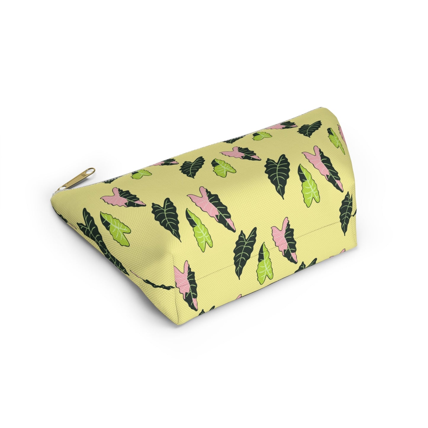 Alocasia Pattern Accessory Pouch – Zippered Catch-All With T-Bottom