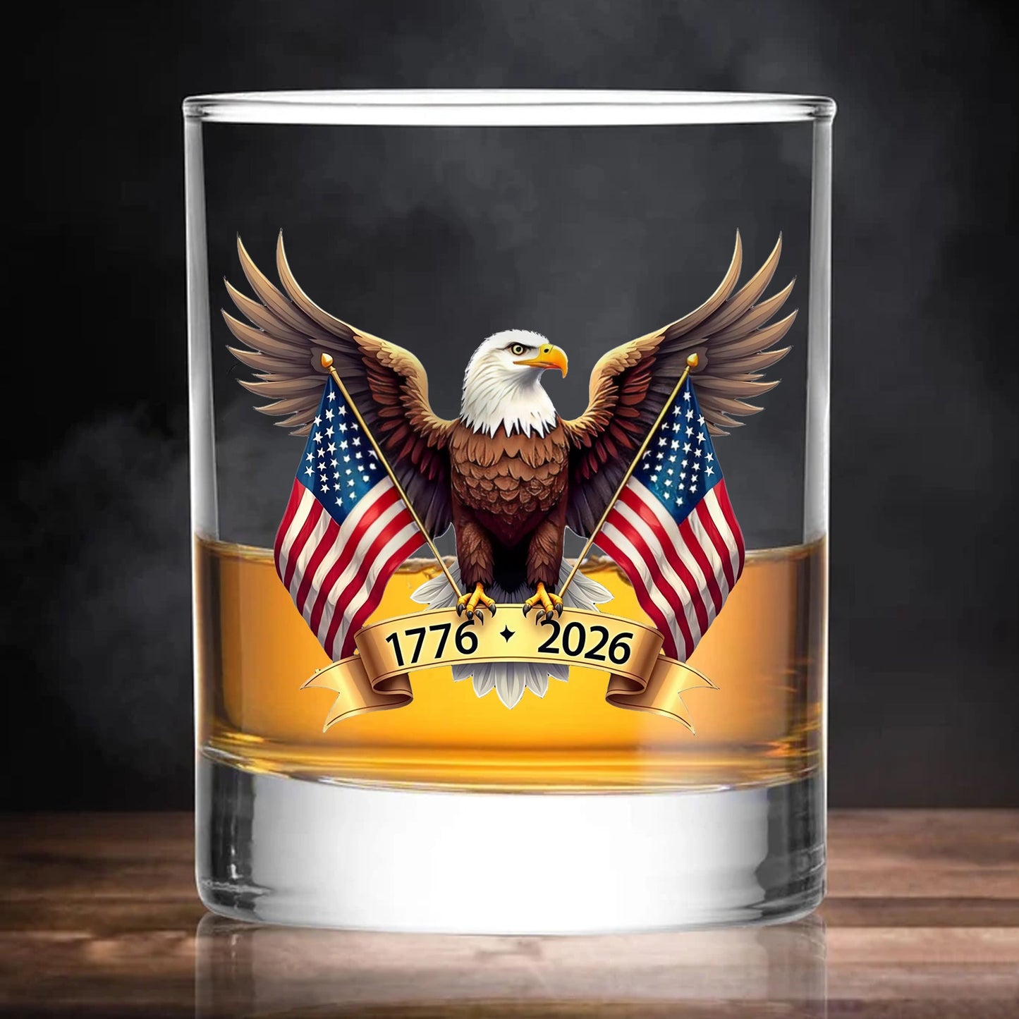 American Eagle and US Flag 250 Years Glass | Happy 250th Birthday USA | Patriotic 4th of July Glass | America Anniversary | Independence Day Whiskey Glass Beer Glass 682563
