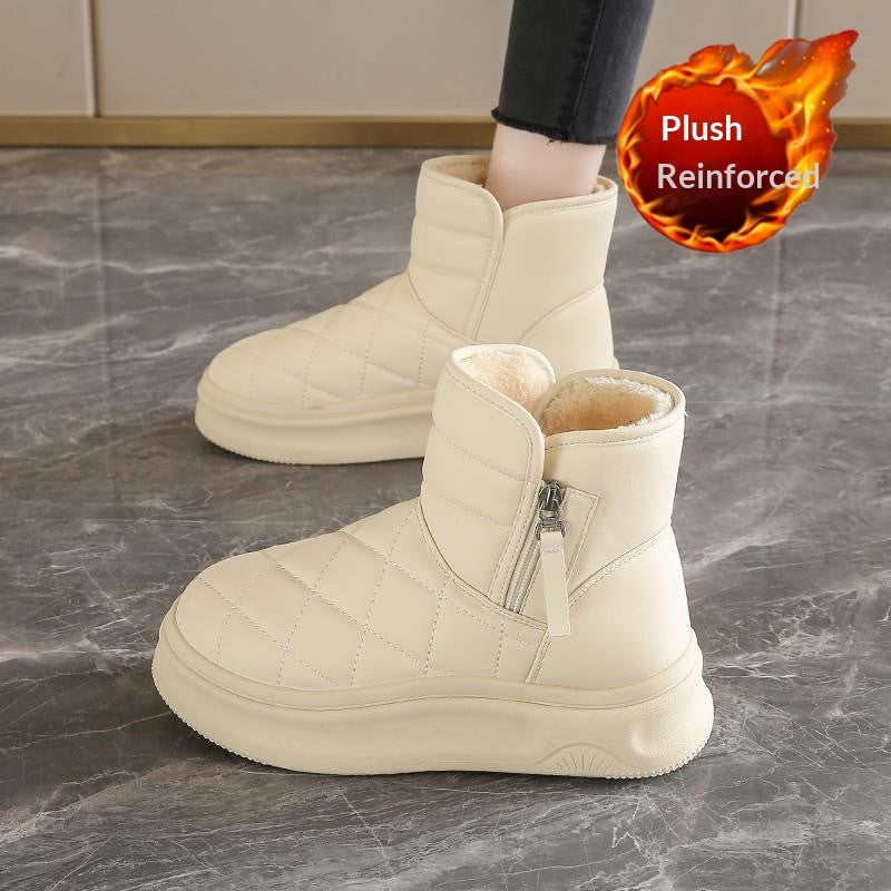 Women’s Casual Warm Fleece-Lined Snow Boots – Winter Anti-Slip Ankle Boots