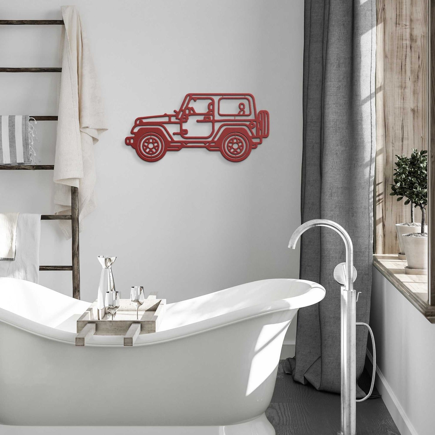4x4 off road Metal Wall Art powder-coated steel sign Off‑ROAD Metal