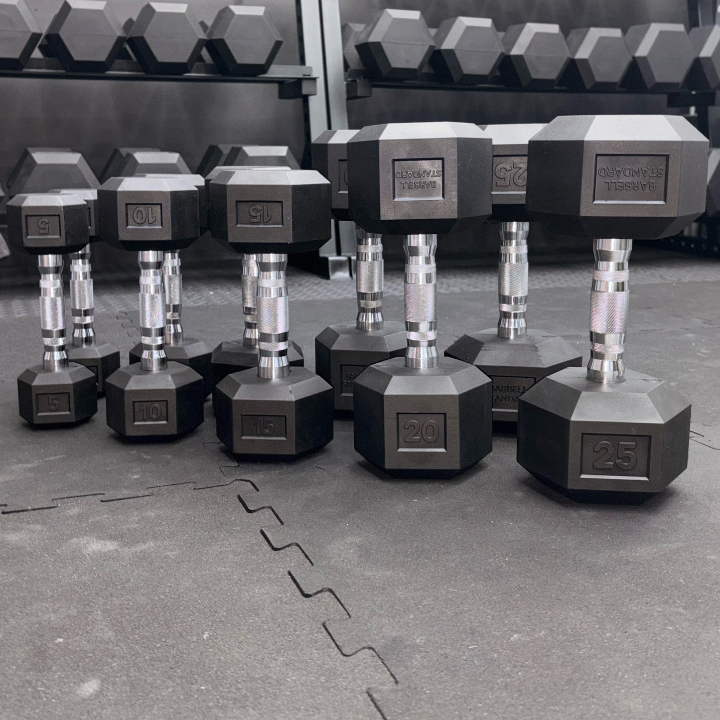 Rubber Hex Dumbbells