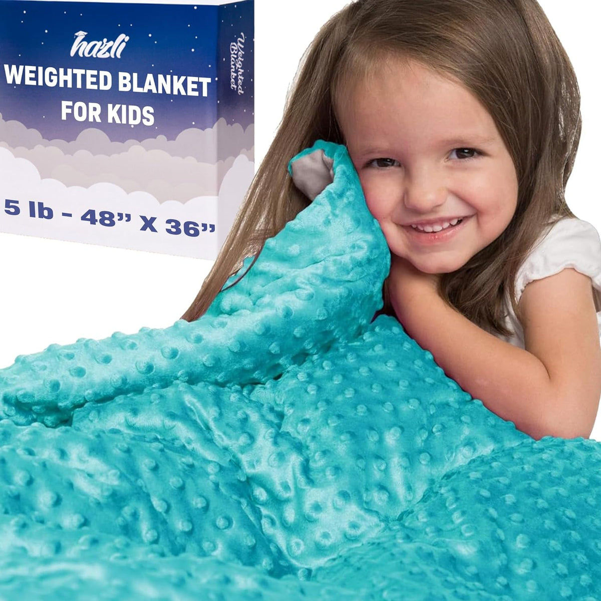 10 Lbs 48'' x 72'' Weighted Blanket for Kids with Removable Cover