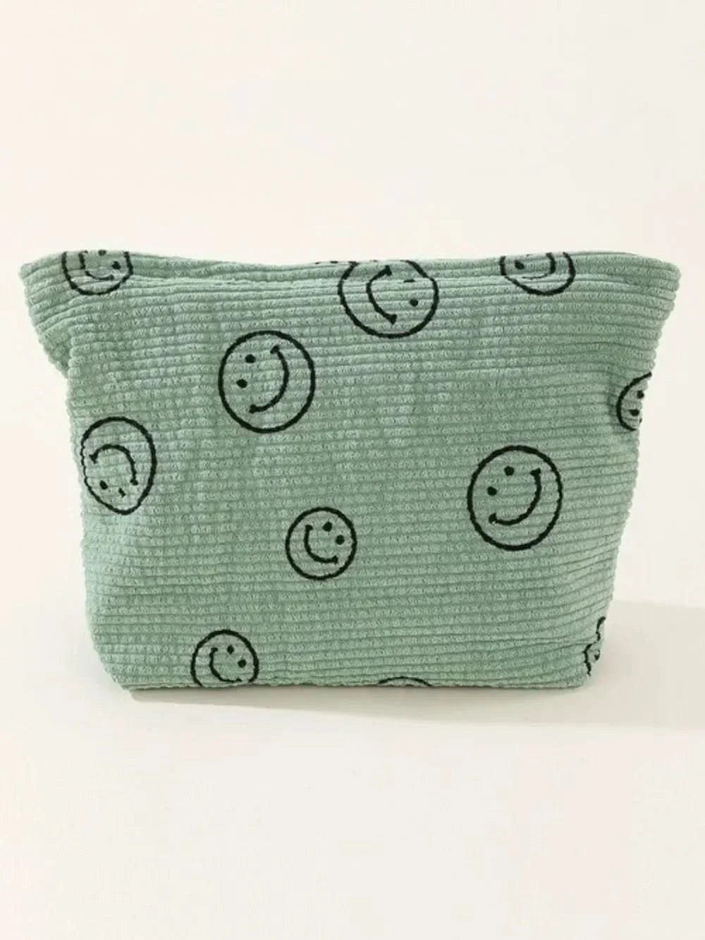 Zenana Corduroy Smile Clutch Bag With Pinstripe Print