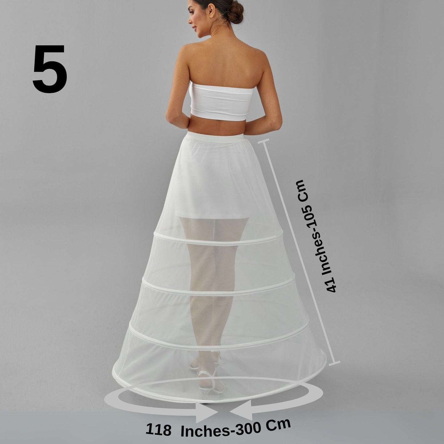 Charming White Petticoat for Wedding Gown, Four Hoop Skirt