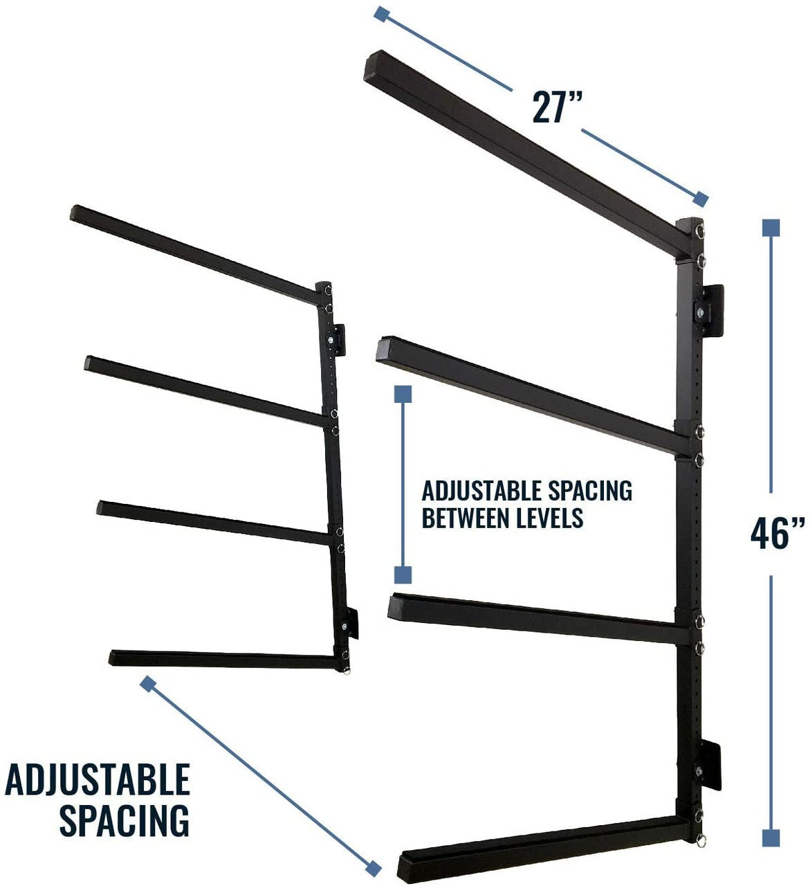 Indoor Wall Rack | 46 Inch Adjustable Height | Kayak & SUP