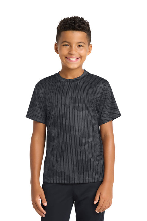 Lacrosse Shooter Camo Youth Shirt - SUYST370SCRIPSHLD