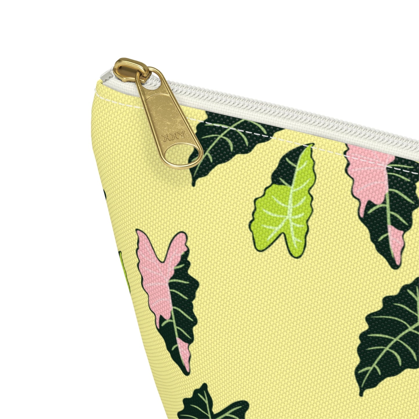 Alocasia Pattern Accessory Pouch – Zippered Catch-All With T-Bottom