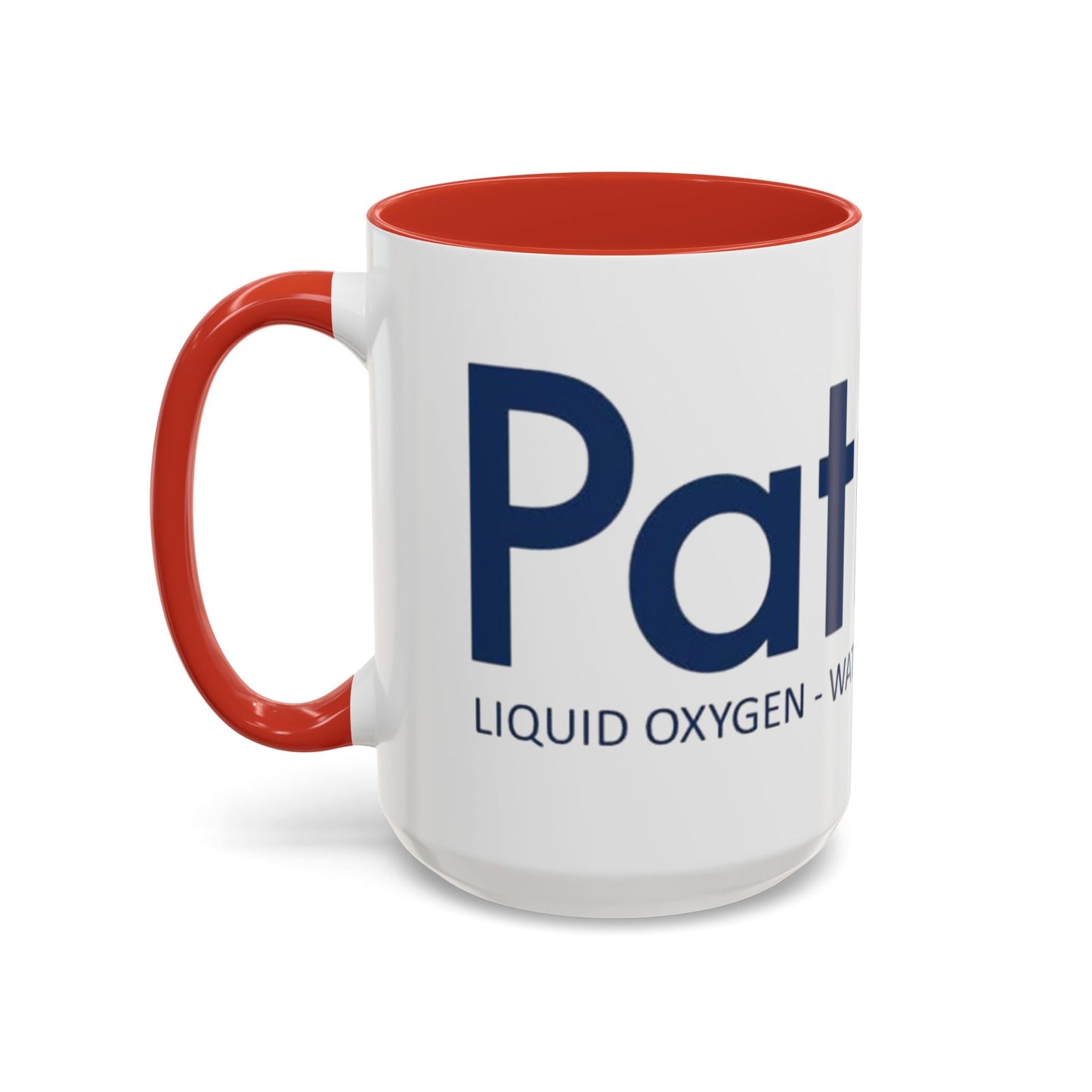 Patriox Accent Coffee Mug — American Flag Drop Logo, 'Water for Health Freedom'