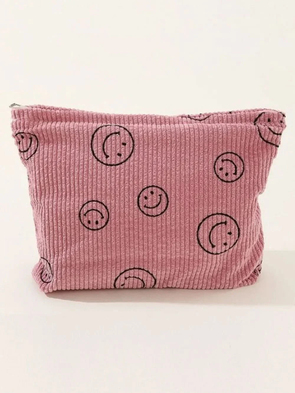 Zenana Corduroy Smile Clutch Bag With Pinstripe Print