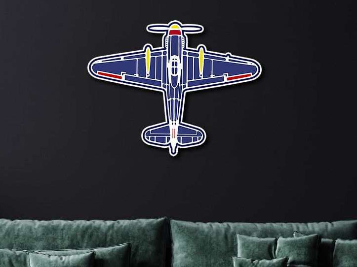 Aviation Wall Art Classic Plane Color Metal Wall Art