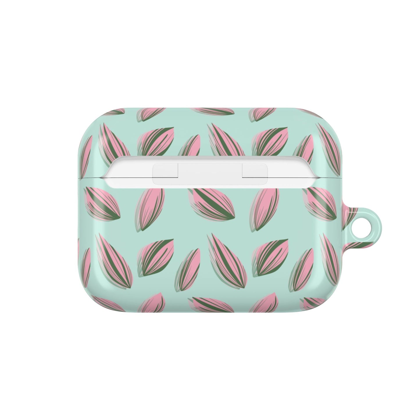 Tradescantia Nanouk Pattern Earbud Case – Slim Protective Cover With Carabiner