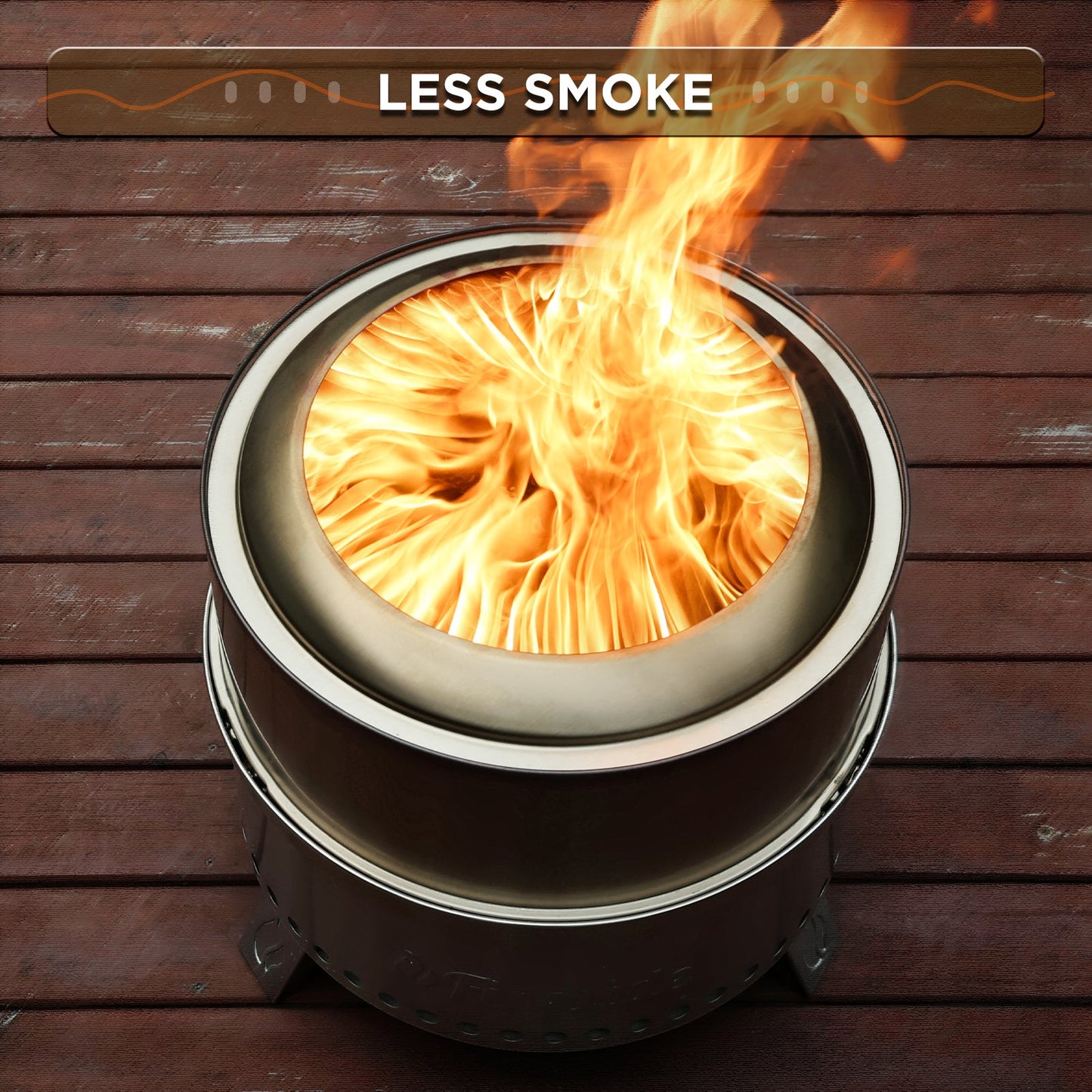 Pluto R19-SS Smokeless Outdoor Fire Pit - Stainless Steel