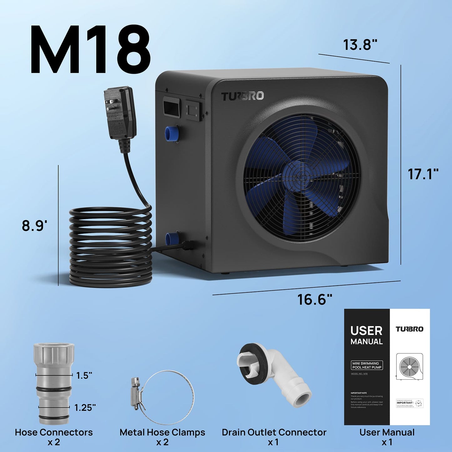 Manatee Pool Heat Pump, 18K BTU