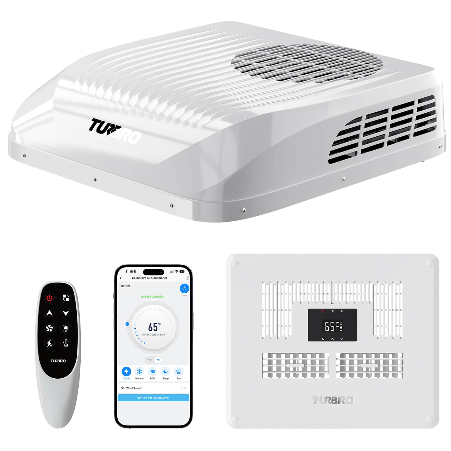 Greenland 9,000 BTU 12V DC Inverter Rooftop RV Air Conditioner