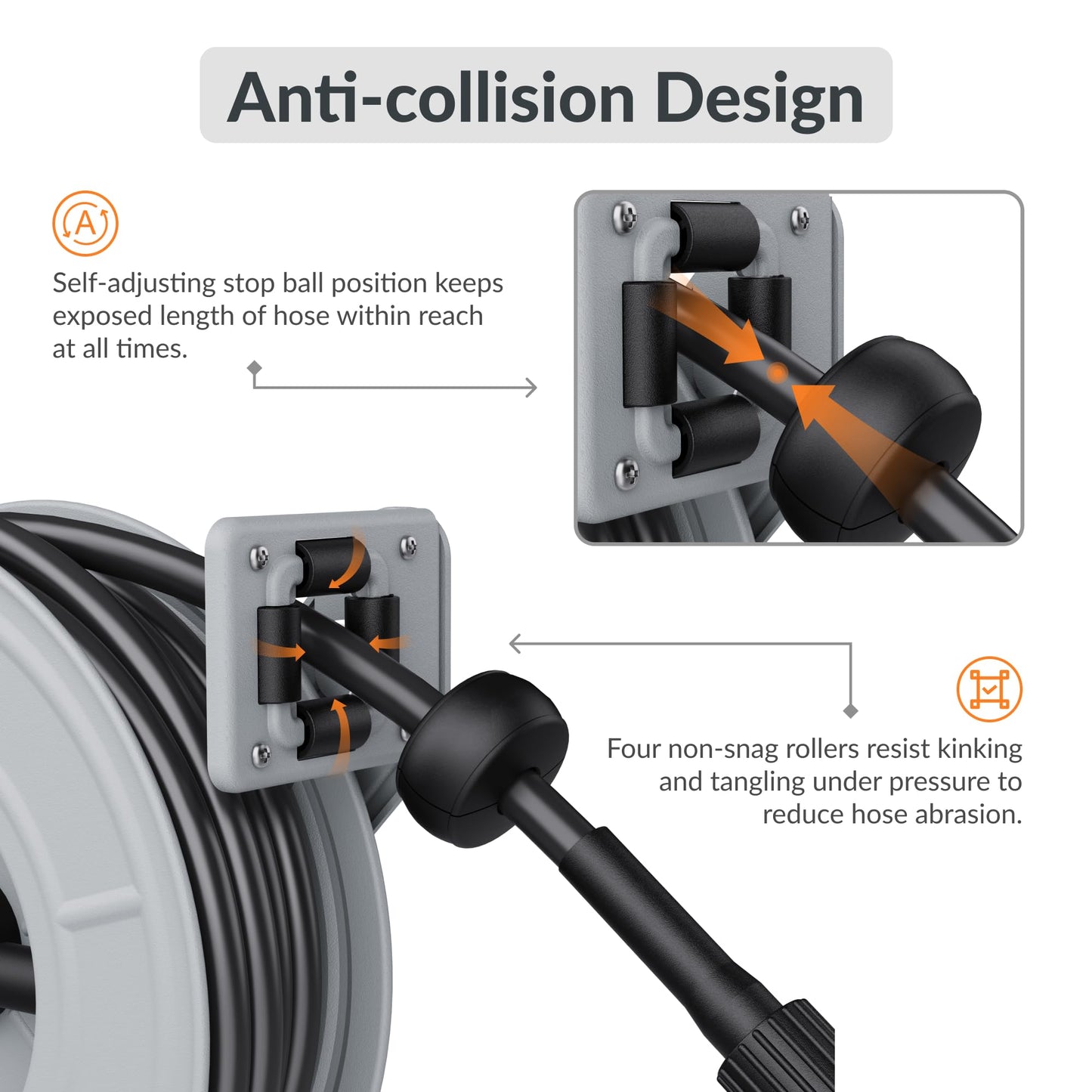 Retractable Pressure Hose Reel-1/4in