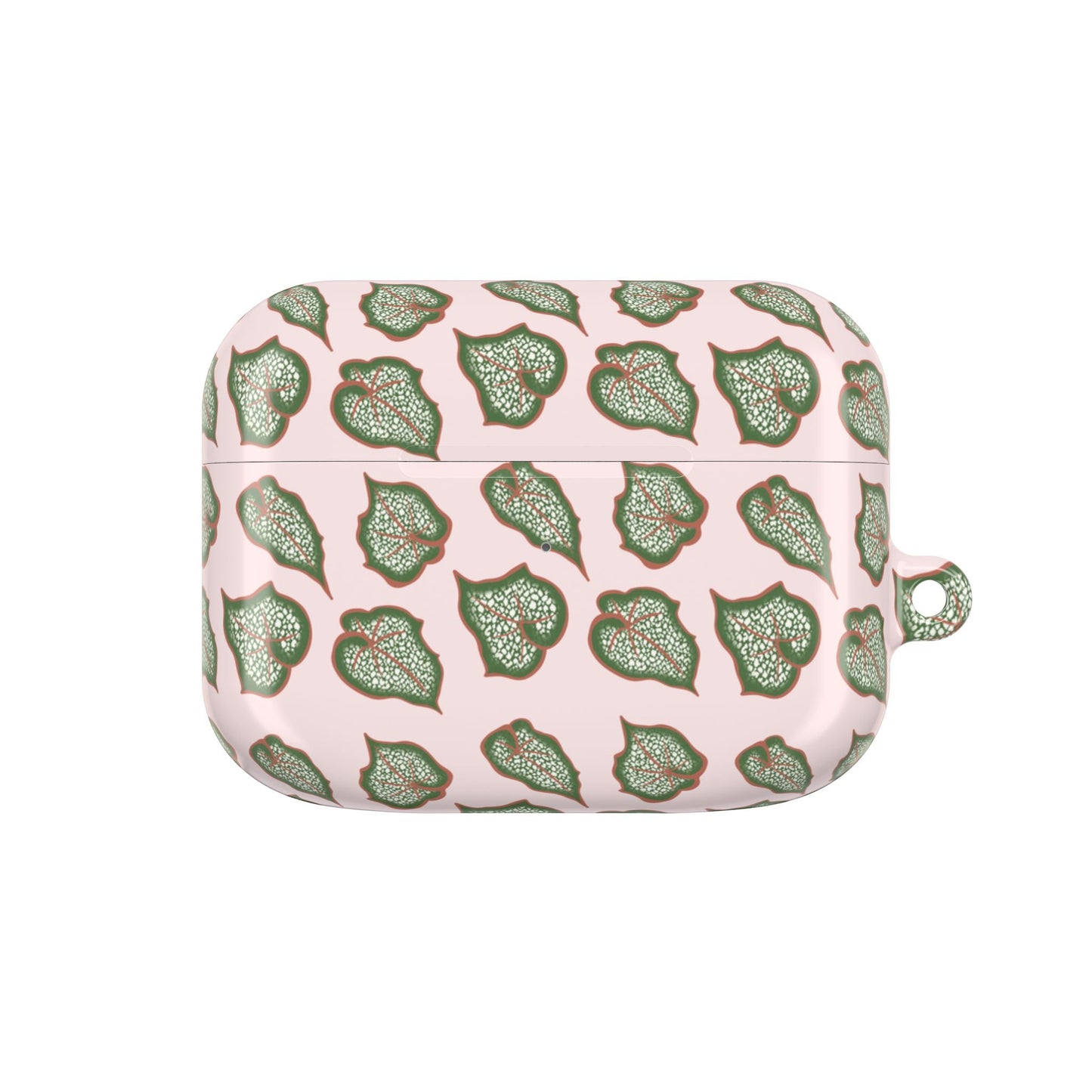 Begonia Pattern Earbud Case – Slim Protective Cover With Carabiner