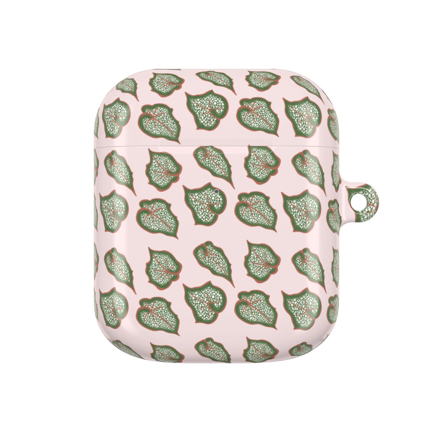 Begonia Pattern Earbud Case – Slim Protective Cover With Carabiner