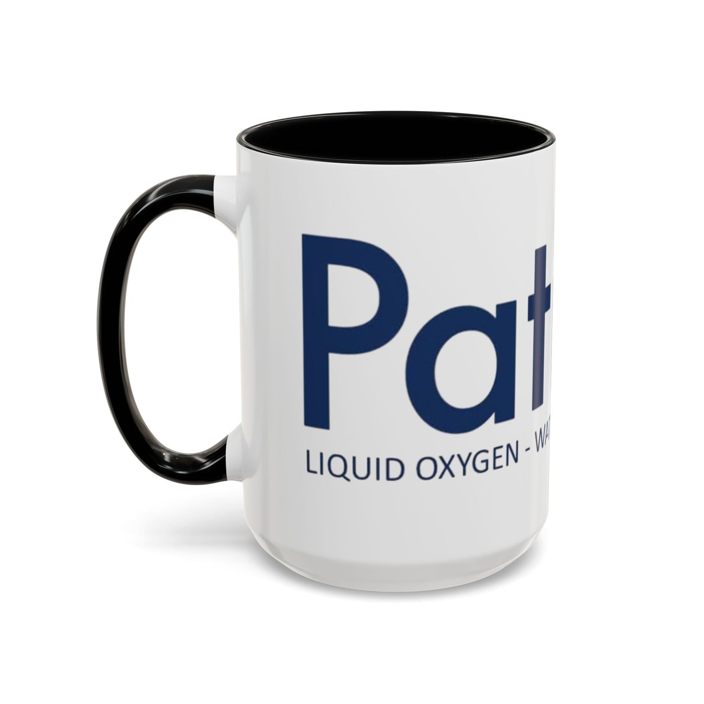 Patriox Accent Coffee Mug — American Flag Drop Logo, 'Water for Health Freedom'