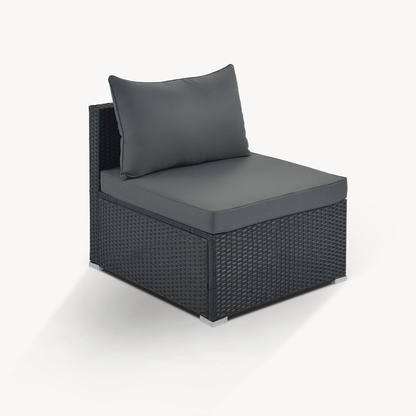 8-Pieces Outdoor Patio Furniture Sets; Garden Conversation Wicker Sofa Set; Single Sofa Combinable