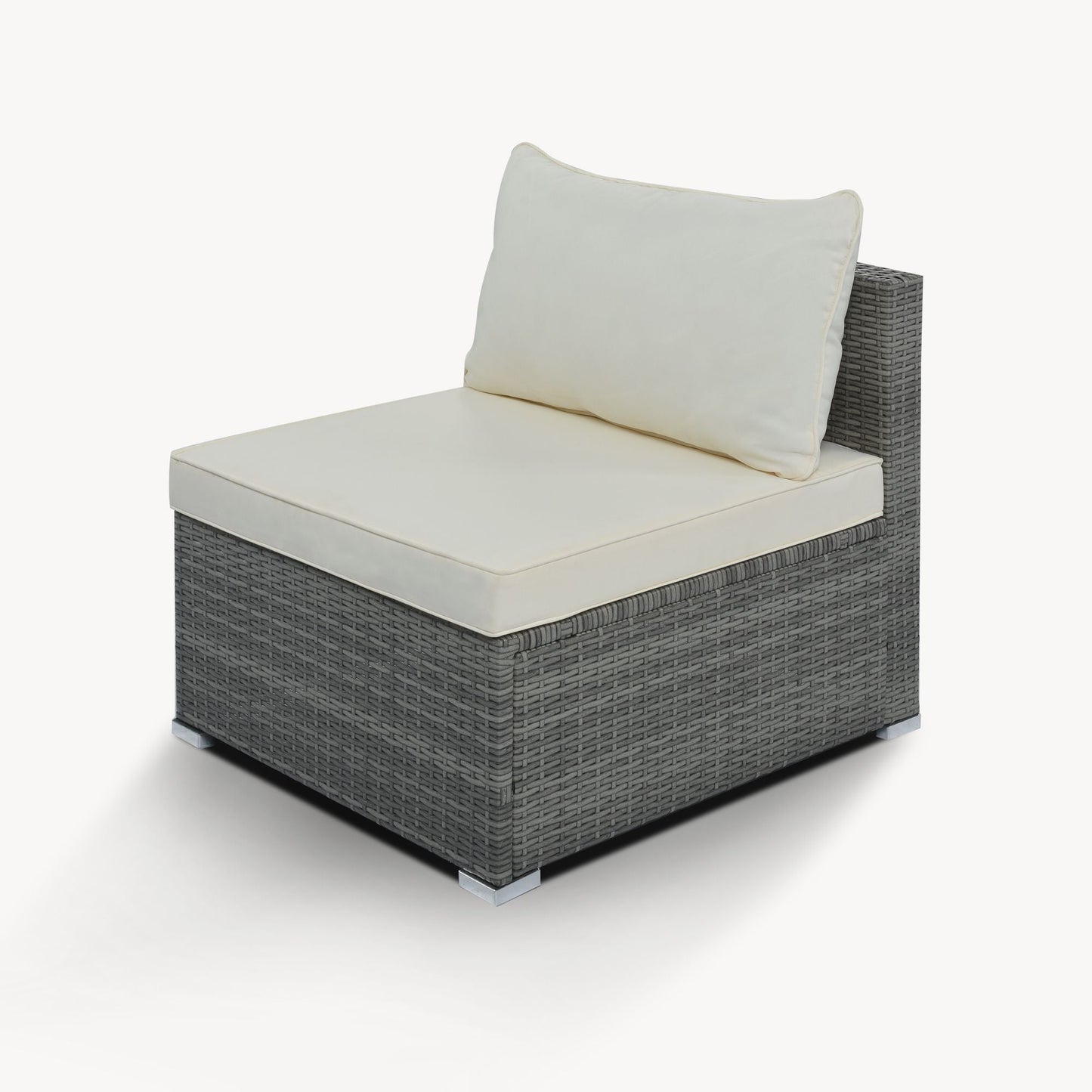 8-Pieces Outdoor Patio Furniture Sets; Garden Conversation Wicker Sofa Set; Single Sofa Combinable