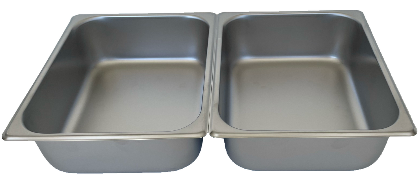 REVO HALF Size Pan Set | Stainless Steel 4" deep | Two 1/2 Size food pans