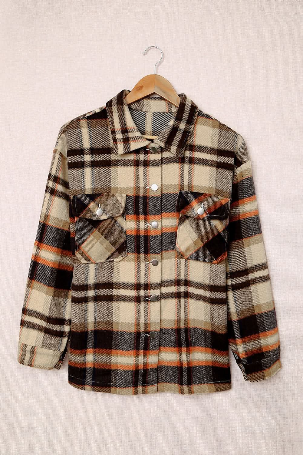 Multicolor Plaid Casual Button Up Flannel Shacket Anytime