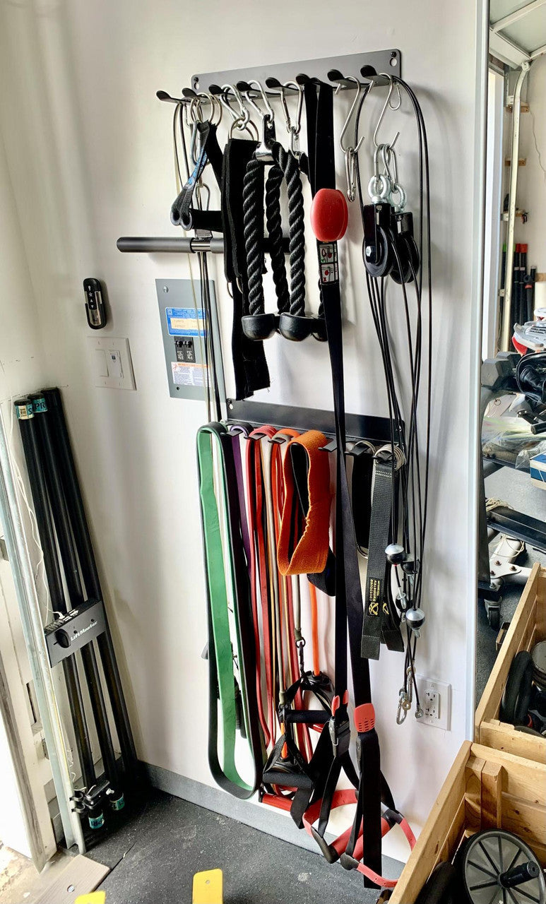 Gym Equipment Organizer for Bands, Jump Ropes, Foam Roller