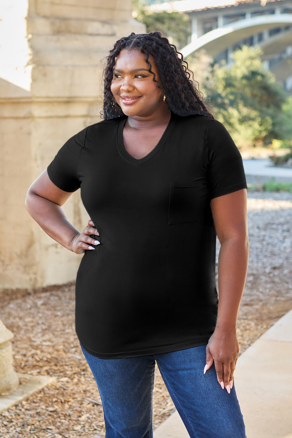 Basic Bae Bamboo Full Size V-Neck Short Sleeve T-Shirt