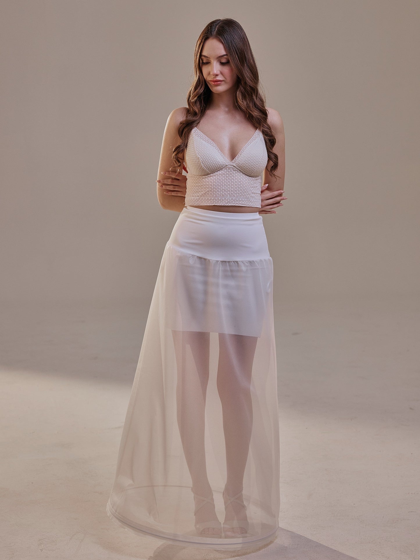 A-Line Wedding Dress Petticoat , One Hoop Underskirt with Waist Corsage