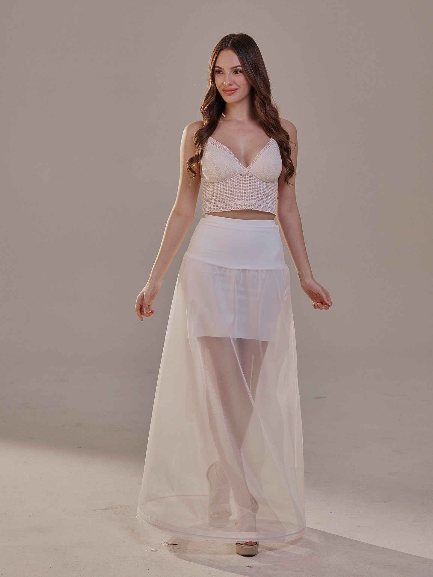 A-Line Wedding Dress Petticoat , One Hoop Underskirt with Waist Corsage
