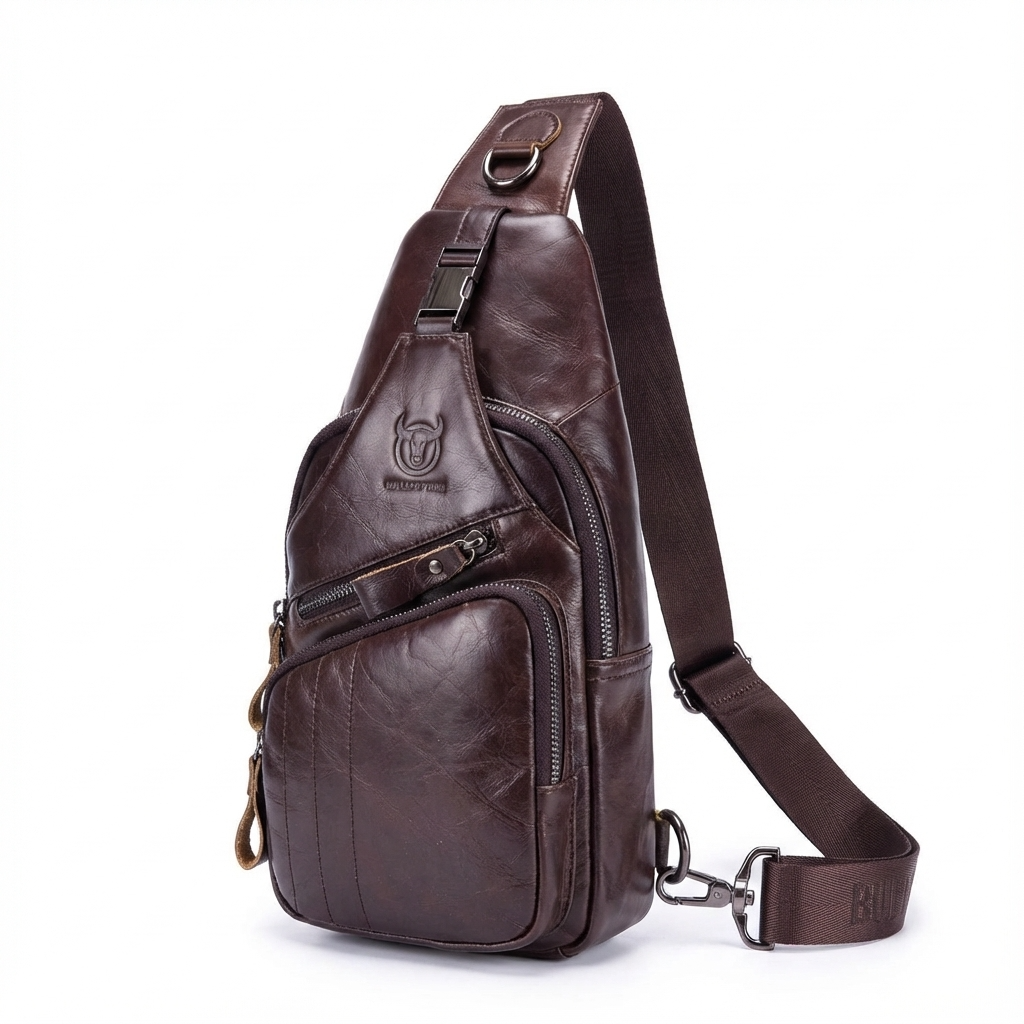 Men’s Leather Sling Bag – Secure Anti-Theft