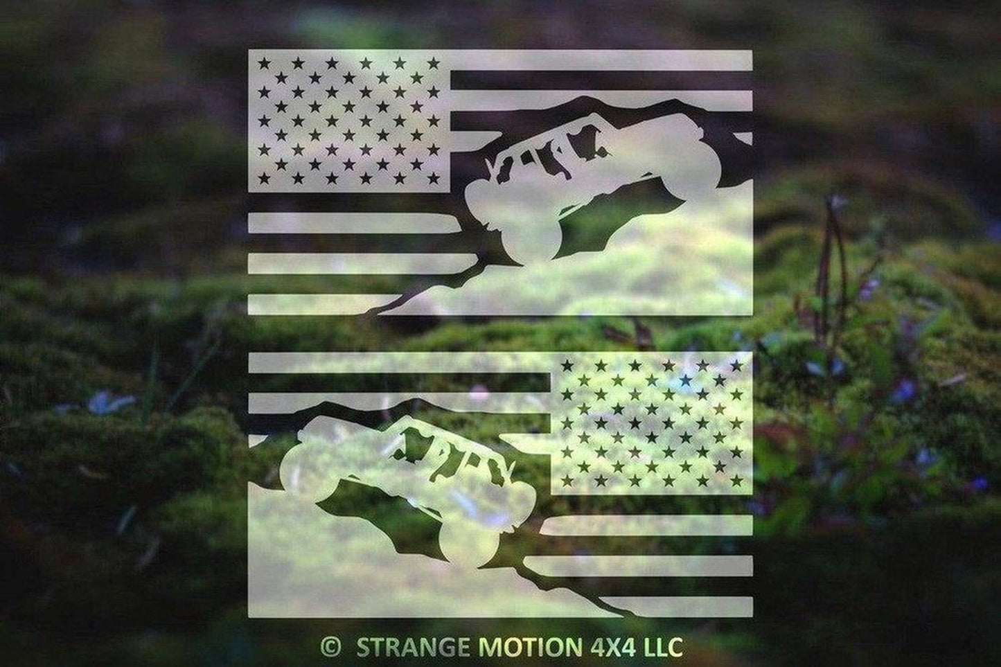 Pair of American Flag Vinyl Decals for Wrangler JKU | 25P