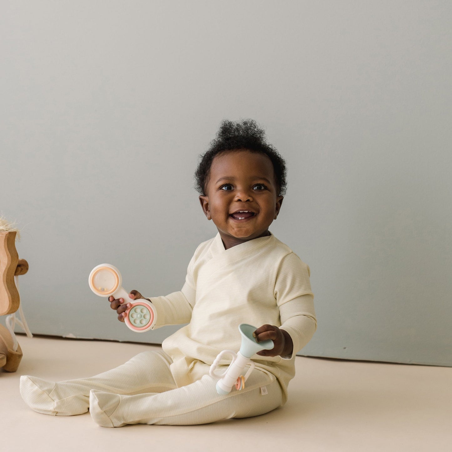 Cotton Footed Kimono | Buttercream