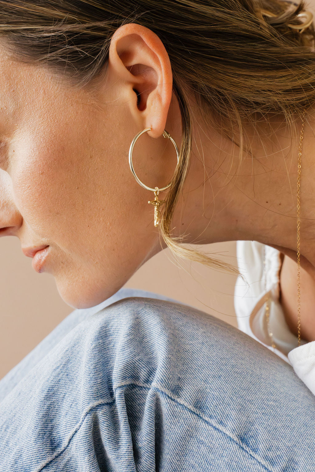 Crucifix Hoop Earrings