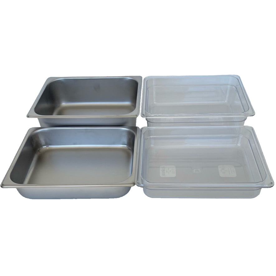 REVO HALF Size Pan Set | Stainless Steel 2.5" deep | Two 1/2 Size food pans