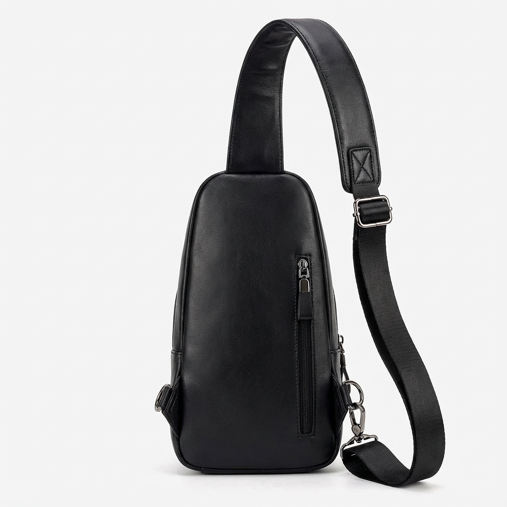 Men’s Leather Sling Bag – Secure Anti-Theft
