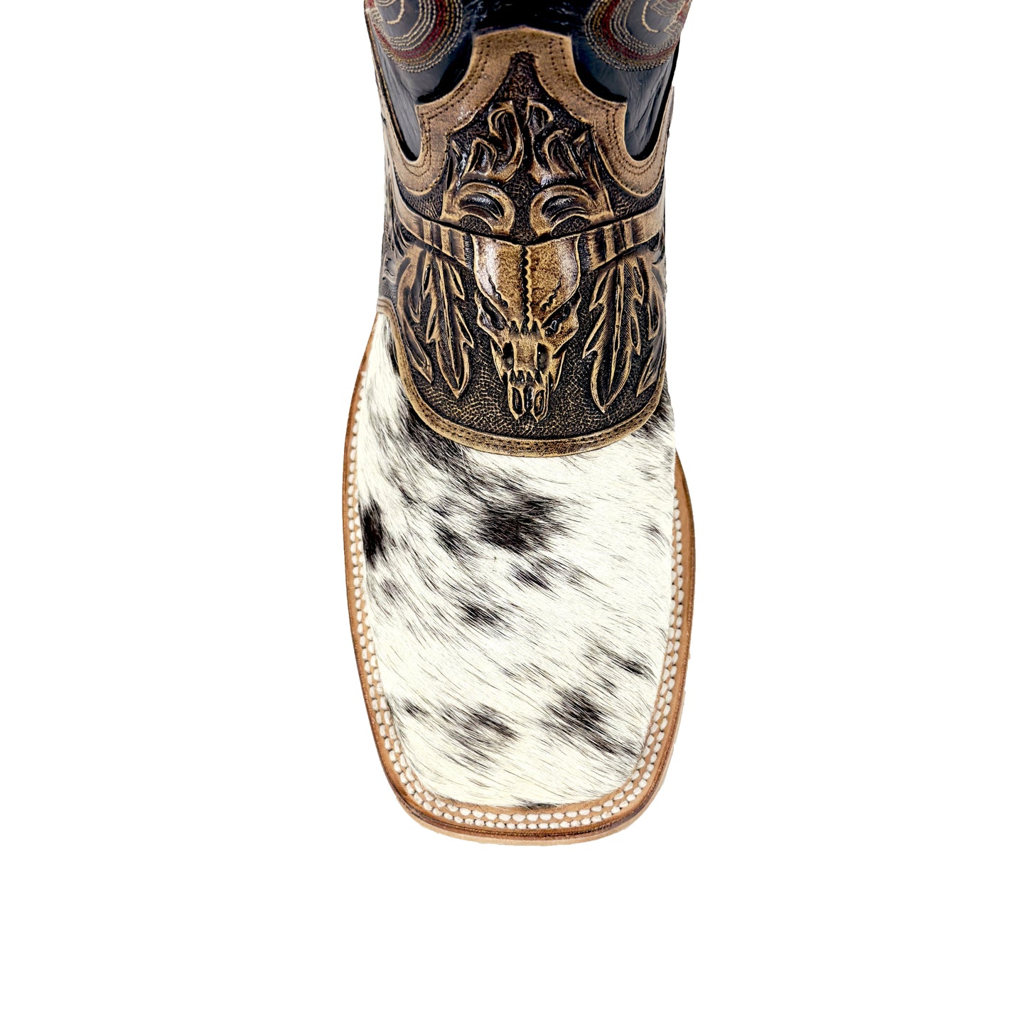 Men's Bulldog Hand Tooled Boots - Long Horn / Cowhide