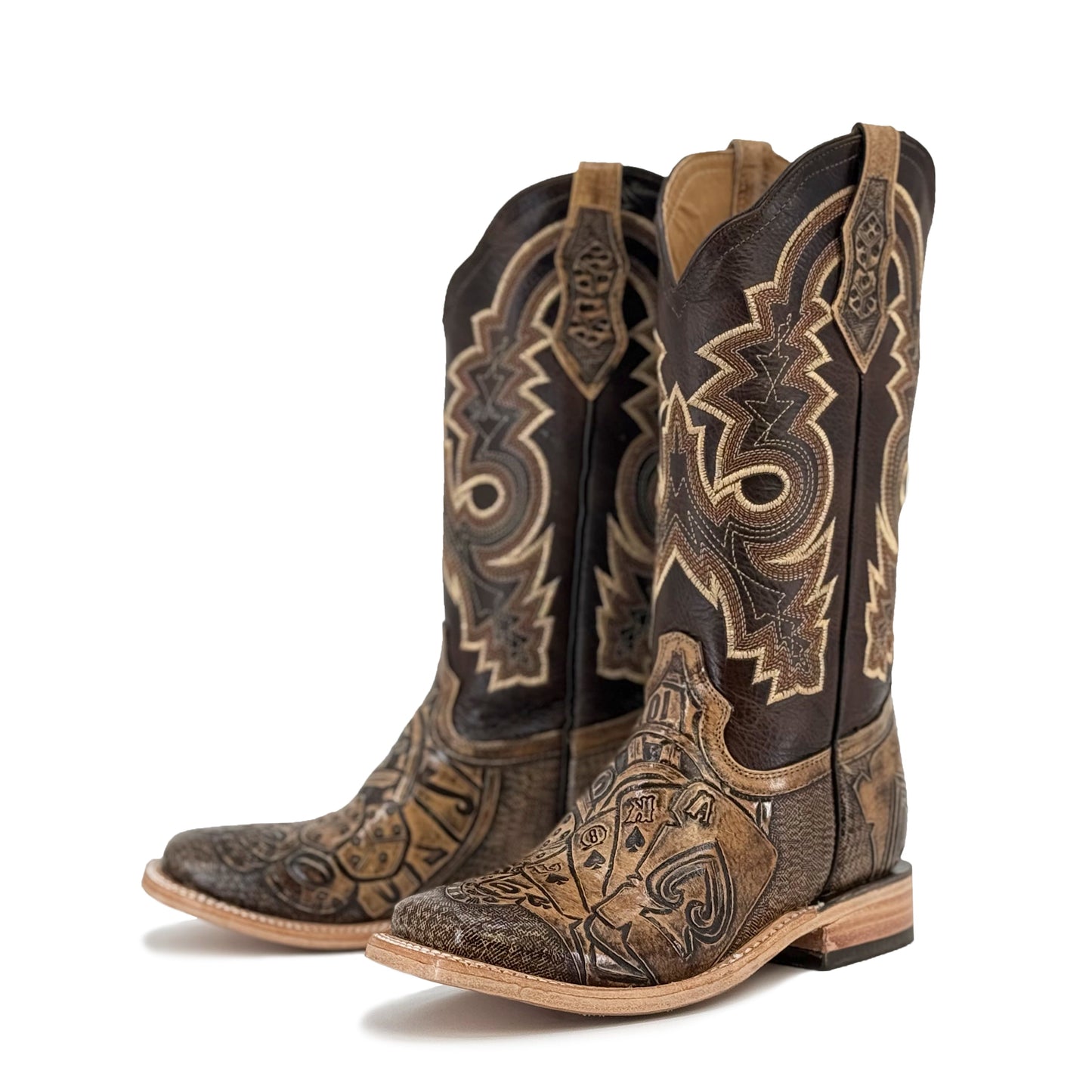 Women's Bulldog Hand Tooled Boots - Royal Flush Rustic