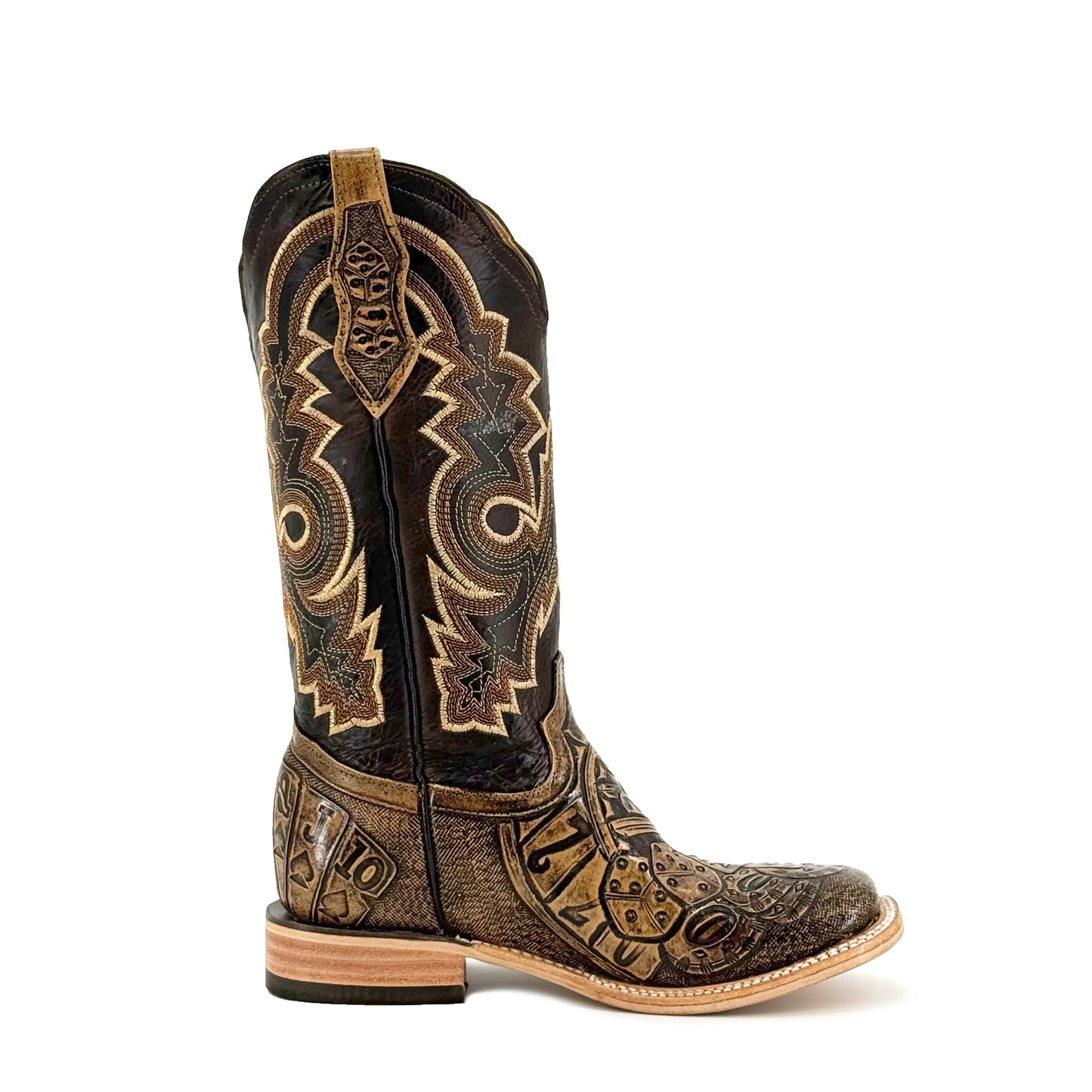 Women's Bulldog Hand Tooled Boots - Royal Flush Rustic
