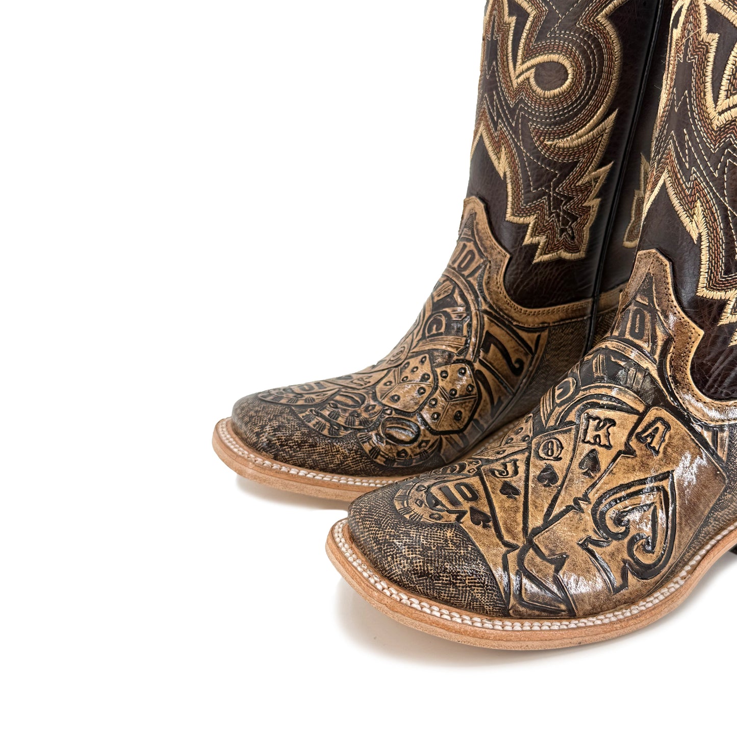 Women's Bulldog Hand Tooled Boots - Royal Flush Rustic