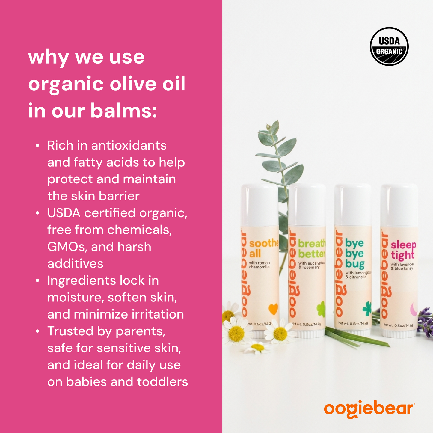 oogiebear organic balm collection (4-pack)