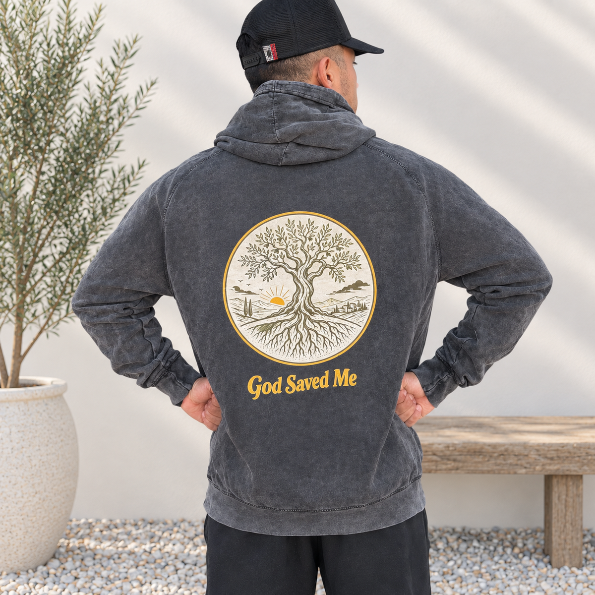 Olive Tree Hoodie: 100% ring-spun cotton