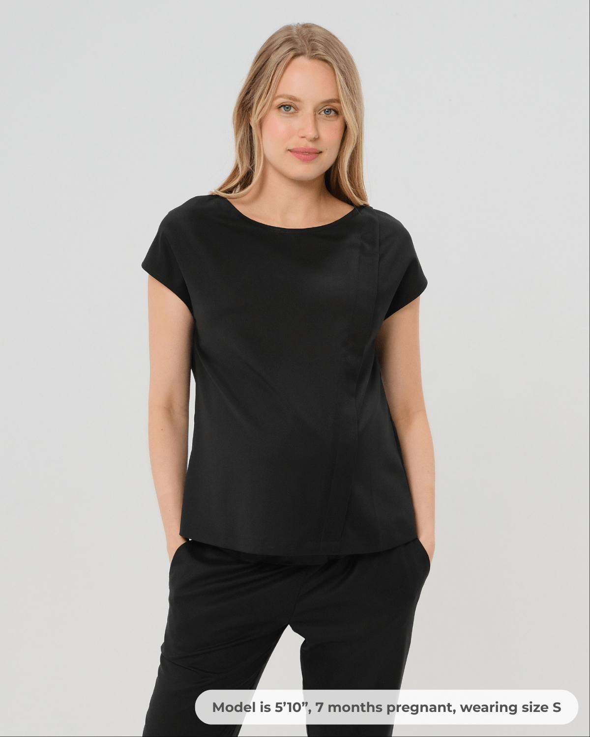 Maternity Shell Top w/ Hidden Nursing Zip in All-Season Wool