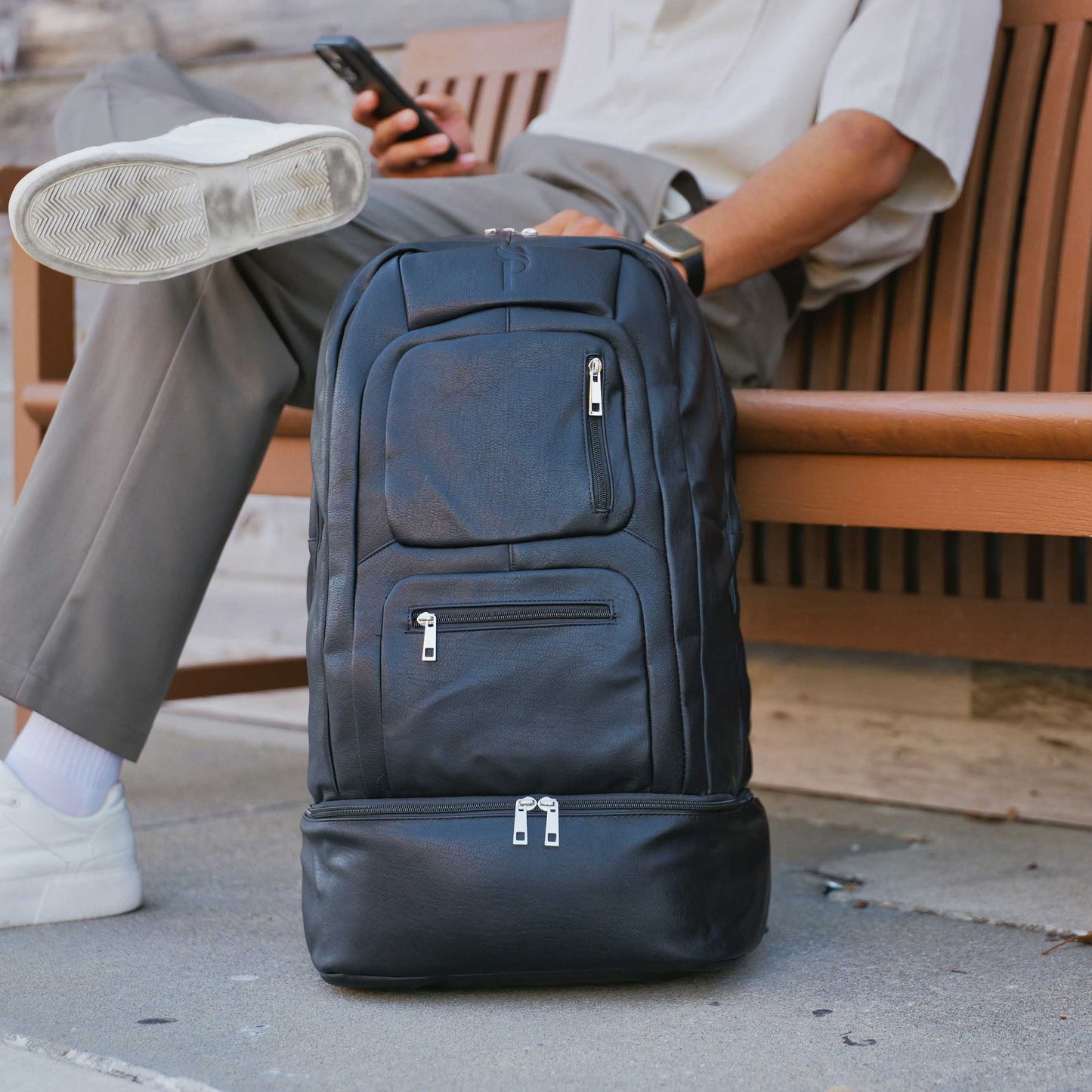 Black Leather Patented Carry-on Bag (XL Design) (Only 300 Made)